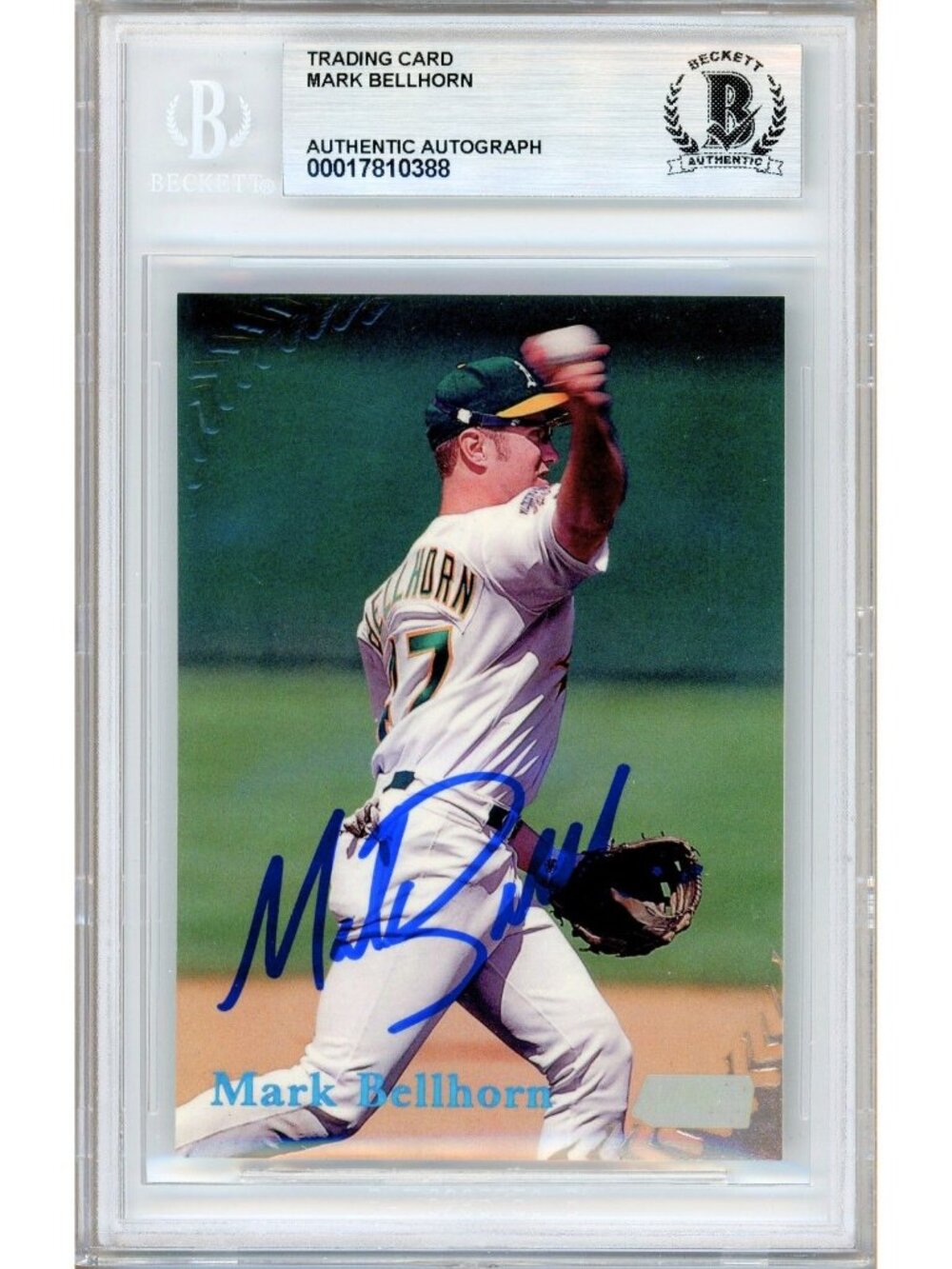 Mark Bellhorn Signed 1998 Topps Stadium Club #103 Oakland A's BAS Slab Auto MLB